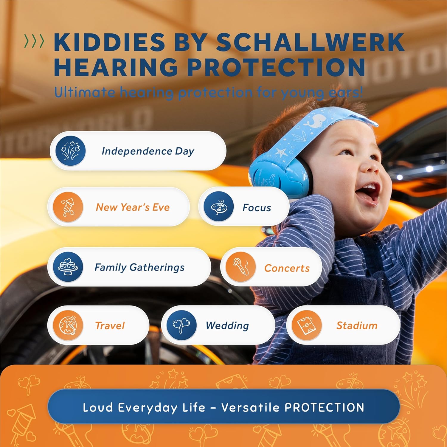 Schallwerk ® Mini+ Baby Ear Muffs – Infant Noise Cancelling Headphones, Toddler Ear Protection, Baby Headphones for Noise