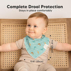 10-Pack Organic Baby Bandana Bibs for Girls - Super Absorbent Triangle Baby Bibs for Drooling and Teething Infant, 100% Cotton Extra Soft for Newborn, Infant 0-36 Months (Mesozoic)