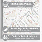 Baby Changing Pad Cover 2-Pack for Boys, Girls (Unicorn Blossom) - Premium Fitted Sheets Baby Diaper Changing Table Cover - Buttery Soft Cotton Blend