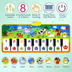 M SANMERSEN Piano Mat, 53'' x 23'' Musical Toys for Toddlers Floor Piano Touch Playmat with 8 Animal Sounds, Music Keyboard Dance Mat Toddler Toys Gifts for Boys and Girls 1 2 3 4 5 Year Old