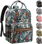 Diaper Bag Backpack Tote for Women Large Capacity, Baby Bag with Insulated Pockets Multifunctional Diaper Bags For Baby Girl Boy Waterproof Baby Bags For Boys Girls Mama Maternity Bag Colorful Leaves