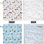 2pcs Travel Waterproof Laundry Bag, Cloth Diaper Wet Dry Bags with Handle & 2 Zipper Pockets, Reusable Washable Dirty Clothes Bag for Baby Adult Travelling Hanging, Bathing Beach Pool Daycare