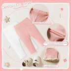 Newborn Toddler Baby Girl Pants Leggings Ribbed Straight Flare Infant Girl Pants Leggings Bell Bottoms 5 Packs