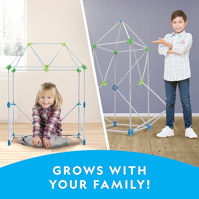 NATIONAL GEOGRAPHIC Kids Fort Building Kit - 70-Piece Indoor Fort Builder - Creative Play, STEM Building Toy, Building Kit for Kids 6-10, Blanket Fort Kit