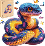 Wooden Puzzle for Adults, Snake Wooden Jigsaw Puzzles(10.8 * 11in-200pcs),Unique Shape Adult Puzzles,Irregular Wood Puzzles Creative Gift for Adults and Kids Family Game