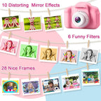 GKTZ Toys for Girls Age 3-8, Kids Camera Digital Video Toddler Camera Children Camcorder Birthday Gifts for 3 4 5 6 7 8 Year Old Girls with 32GB SD Card