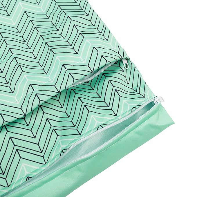 ALVABABY 2pcs Cloth Diaper Wet Dry Bags Waterproof Reusable with Two Zippered Pockets Travel Beach Pool Daycare Soiled Baby Items Yoga Gym Bag for Swimsuits or Wet Clothes LX-AMD0912