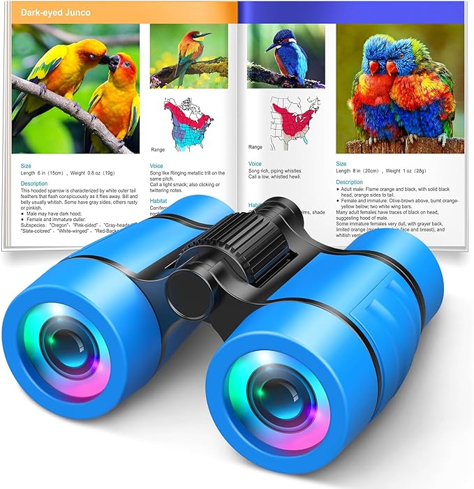Toys for 3-7 Year Old Boys: LET'S GO! Binoculars for Kids with Bird Watching Manual Easter Birthday Gifts for 4 5 6 7 8 Year Old Boy Girls Outdoor Toy for Kid Ages 5-7 Toddler Camping Telescope
