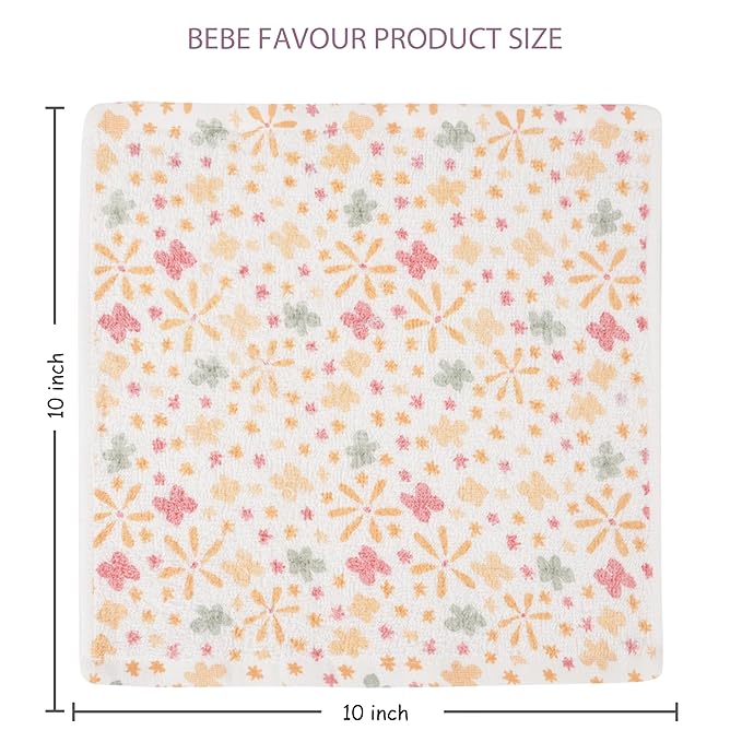 Baby Washcloths 6 Pack 100% Cotton Soft and Absorbent Terry 10" x 10" Wash Cloths Wipes for Face Hand Body Burp Rag with Sensitive Skin for Newborns Infants Toddlers