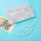 1400pcs Letter Beads, 4x7 mm Acrylic Alphabet Beads, Beads for Jewelry and Bracelet Making, in 28 Grid Box (White and Black)