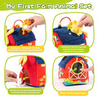 Baby Toys 6-12 Months, Montessori Sensory Toys, My First Farm House Toy with 6 Stuffed Animals,Rotating Windmill & Sunflower Crinkle, Rattle, Fun Mirror Fine Motor Skills Development,Baby Gift