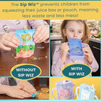 Dinneractive Sip Wiz - Baby Pouch Holder No Squeeze Pouch Food Pouches & Juice Box Holder - Anti-Squeeze Yogurt Pouch Reusable Toddler Essentials 2 Pack