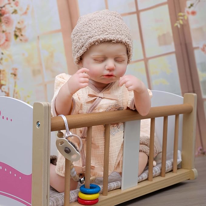 Reborn Baby Dolls – 20 Inch Real Baby Dolls That Look Real, Full Body Vinyl Girl Doll in Beige Outfit with Accessories, Gift for Girls Ages 3+, Pretend Play & Collectors