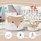 Large Baby Basket Toy Storage 3 Pack, (20"x13.8") Woven Baby Laundry Basket, Stuffed Animal Storage.