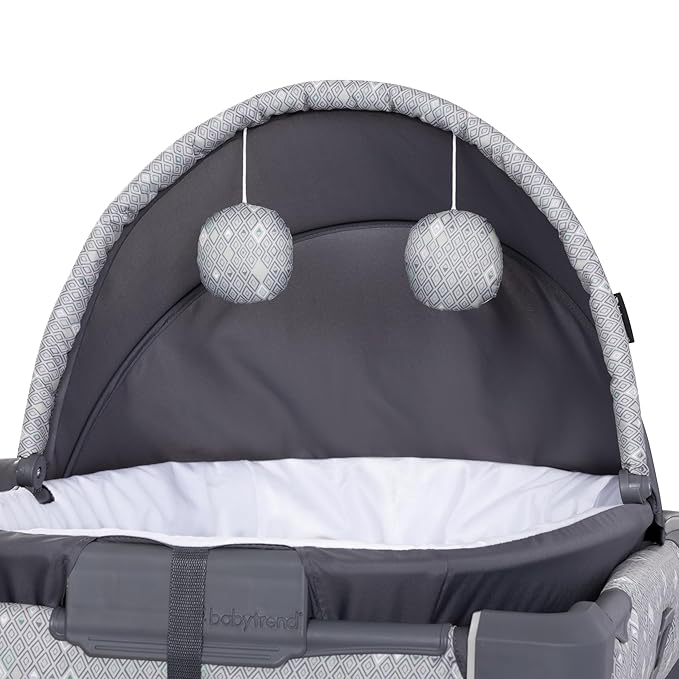 Baby Trend Nursery Den Playard with Snooze Pod and Flip Over Changer, Diamond Sage