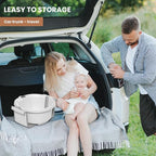 Collapsible Baby Bathtub, Baby Tubs for Newborns with Soft Cushion & Thermometer & Toy Organizer Mesh Bag, Infant Bathtub to Toddler 0-36 Months, Portable Travel Newborn Baby Bathtubs (Grey)