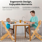 High Chair for Babies and Toddlers, Wooden Highchair with Adjustable Seat & Convertible Footrest Heights, Baby Feeding Chair with Safety Harness & Removable Double Layer Tray