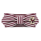 Creative Knitwear Boston College Eagles Infant Girls Maroon/White Striped Hair Knot Headband Embroidered Logo - Size Newborn - 4T