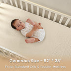 david's kids Muslin Crib Sheets for Boys Girls, 2 Pack 100% Cotton Soft Breathable Fitted Baby Sheet Set, 28x52 Inch Fits Standard Crib and Toddler Mattresses, Oat Milk & Sage Green