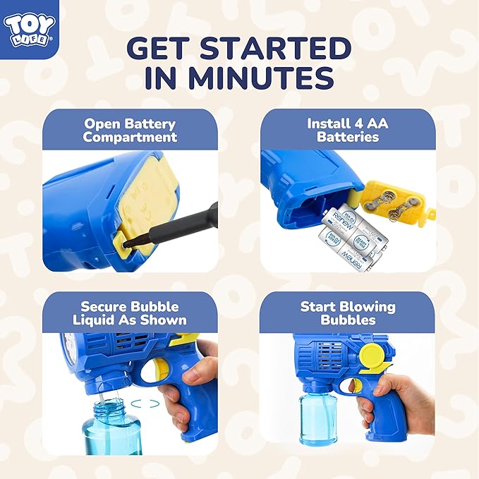 Toy Life 3 Pack Bubble Guns for Kids, Automatic Bubble Blower, Leakproof & Lightweight, Outdoor Summer Toy, Easter Basket Stuffer, Party Favor, Birthday Gift for Toddlers Boys Girls