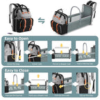 Diaper Bag Backpack with Changing Station, Large Diaper Bag, Baby Bag, Multifunctional Diaper Bag, GreyBlack