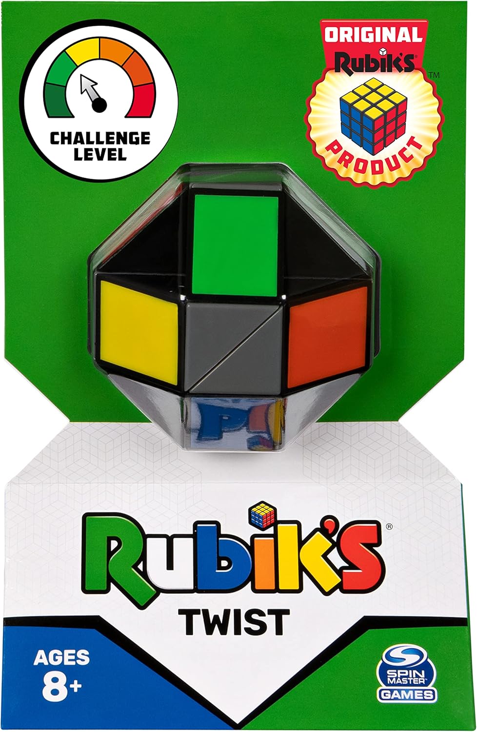 Rubik's Twist, Colorful 3D Puzzle Classic Brain Teaser Retro Fidget Toy Bend & Twist Into Shapes Objects Animals, for Adults & Kids Ages 8 and up