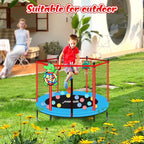 Pink Indoor Trampoline for Kids 2-5, 5ft Mini Indoor & Outdoor Small Toddler Trampoline with Net and Basketball Hoop