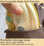 Rechargeable 22 in 1 Baby Nail Trimmer, Usage Labeled Case, 13 Extra Replacement Tools, Royal Angels Electric Nail File with LCD Display, Newborn Toddler Nail Care Clipper Kit (Rechargeable, Mango)