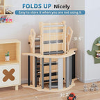 BlueWood 10-in-1 Pikler Triangle Set, Toddler Climbing Toys Indoor, Montessori Climber, Baby Jungle Gyms with Arch, Extra Rope Ladder & Footprint Balance Beam - Grey Twilight