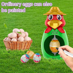 weiyuii Easter Egg Decorating Kit, DIY Egg Coloring Spinner with 3 Plastic Eggs & 8 Colorful Markers Easter Gift for Kids Boys Girls