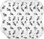 4 Pack Muslin Burp Cloths Boston Dogs Paw White Cotton Baby Burp Cloths Ultra Absorbent Soft Thick Burping Cloth for Newborn Babies 22x11 Inch