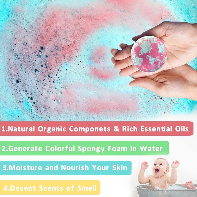 Unicorn Bath Bombs with Surprise Inside for Kids Girls, Bath Bombs Surprise Birthday Gifts Unicorn Gifts for Kids Girls with Jewelry Toys Inside