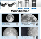 Telescope,Telescope for Adults High Powered - 80mm Aperture 600mm Professional Portable Telescopes for Astronomy Beginners,Fully Mult-Coated Refractor Telescopes with Tripod,Phone Adapter and Bag