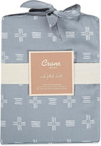 Crane Baby Soft Cotton Crib Mattress Sheet, Fitted Sheet for Cribs and Toddler Beds, Blue River Dash, 28”w x 52”h x 9”d