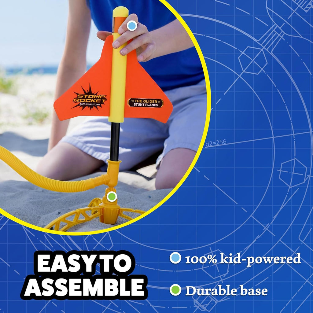 Stomp Rocket Stunt Airplane Refill - Glider Plane Launcher for Kids - Soars Over 100 Feet - Fun Outdoor Toy & Gift for Boys or Girls