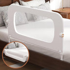 Bed Rail for Toddlers, Baby Bed Rail Guard for Kids, Toddler Bed Rails with Reinforced Anchor Fit, Height Adjustable & Foldable Bed Rail Guard for Twin, Full, Queen & King Beds (White, 32IN)