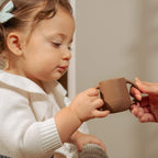 | Teenie Tiny™ Silicone Developmental Baby-Led Weaning Drinking Cups (2 pack) (Warm Taupe)