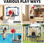 Indoor Basketball Hoop for Kids, Over The Door Mini Basketball Hoops, LED Light Mini Hoop with Scoreboard & 4 Balls, Kids Basketball Hoop Sport Toys Gifts for 5 6 7 8 9 10 11 12+Year Old Boys