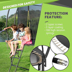 14FT 12FT 10FT 16FT Trampoline with Safety Enclosure, Anti-Rust Coating – ASTM Certified, Heavy-Duty Outdoor Trampoline with Ladder – for Kids & Adults