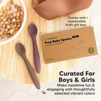 KeaBabies Silicone Baby Spoons, Self Feeding 6-12 months - 3-Pack Baby Weaning Eating Utensils, Toddler First Food Training Spoon, Infant, Kids Feeding Supplies Essential Set, Dishwasher-safe (Rocky)