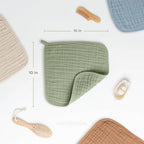 Comfy Cubs Muslin Baby Washcloths 6 Pack - Soft 6-Layer Cotton Wash Cloths for Sensitive Skin - 10"x10" Large, Gentle, Absorbent Infant Essentials for Newborn and Toddlers - Multi Boy