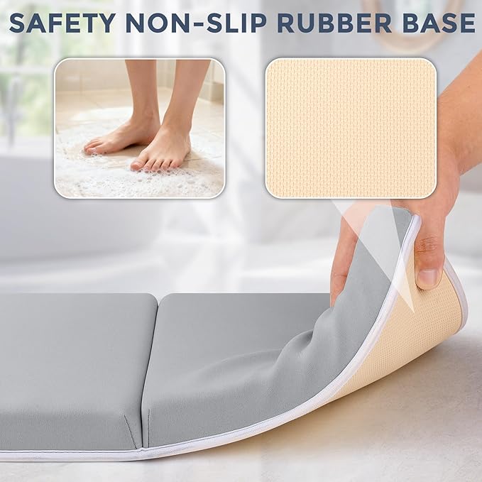 Bath Kneeler and Elbow Rest Pad Set - Comfortable 1.5” Thick Baby Bath Kneeler Pads with Toys Organizer, Non-Slip Knee Arm Support Bathtub Mat, Quick-Drying Kneeling Pad for Baby Bath Time