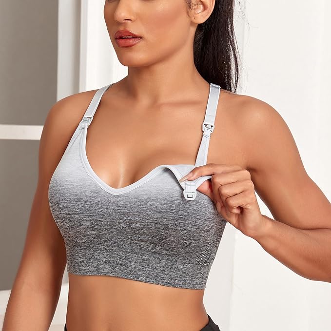 Suekaphin 3 Pack Sports Nursing Bra for Breastfeeding Supportive Bralette Pregnancy Maternity Wirefree Support for Women