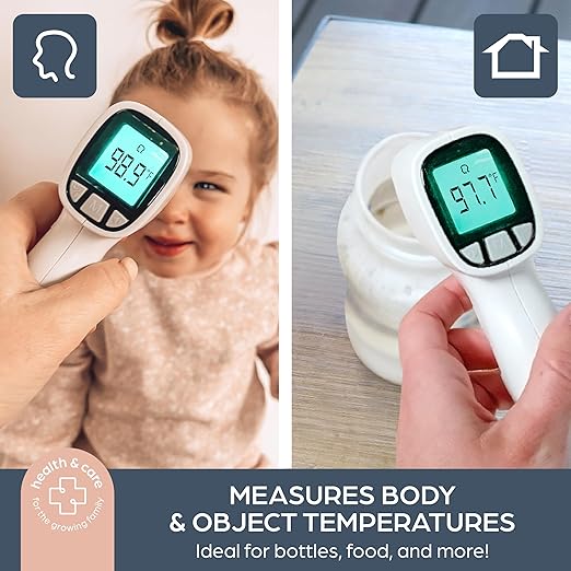 Dreambaby Infrared No Contact Baby Thermometer for Forehead - Digital Display, Fever Alert, Memory Stores 20 Readings, Includes Storage Bag, for Adults and Kids