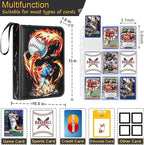 9 Pocket Baseball Card Binder Holder Fits 900 Cards with 50 Removable Sleeves, Trading Card Collection Binder Album Book Case Storage for Boys Girls Toys Gift (Flame 9 Pocket)
