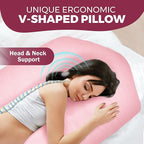 PILLANI Pregnancy Pillows for Sleeping - V C U Shaped Full Body Pillow with Removable Cover, 57inch Cooling Maternity Pillow for Pregnant Women, Support for Back Belly Legs Hip - Pregnancy Must Haves