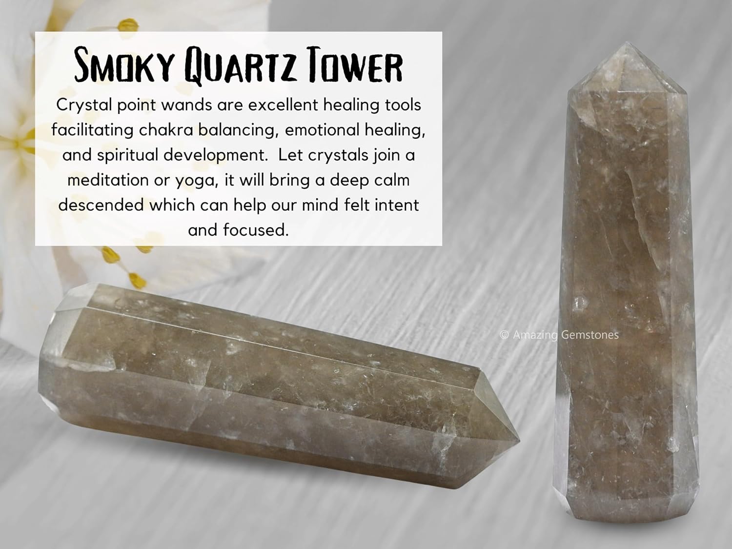 Amazing Gemstone Smoky Quartz Crystal Towers - Natural Healing Crystal Point Obelisk for Reiki Healing and Crystal Grid (2" to 3" Inch)