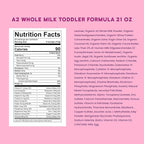 Serenity Kids Organic Toddler Formula Powder - Grass Fed A2 Whole Milk Powder - Prebiotics & DHA for Growth - Clean Label Project Purity Award Certified - 21 Oz, 6 Pack