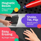 Large Magnetic Drawing Board for Kids & Toddlers with Beads and Magnet Stylus Pen - Magnetic Tablet Toy for Airplane & Car Ride Activities for Kids