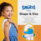 BioSwiss Bandages, The Smurfs Baby Smurf Shaped Self Adhesive Bandage, Latex Free Sterile Wound Care, Fun First Aid Kit Supplies for Kids and Adults, 24 Count Box